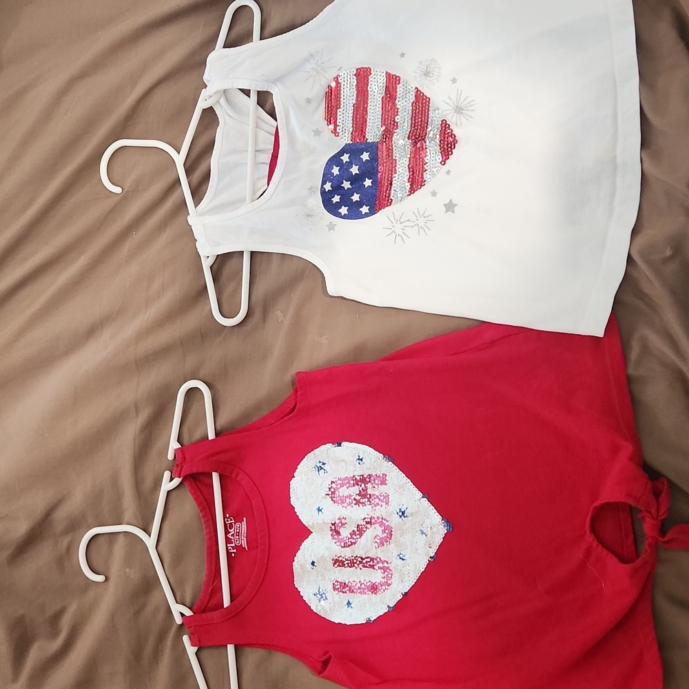 Two July 4th tanks- size little girls 5/6